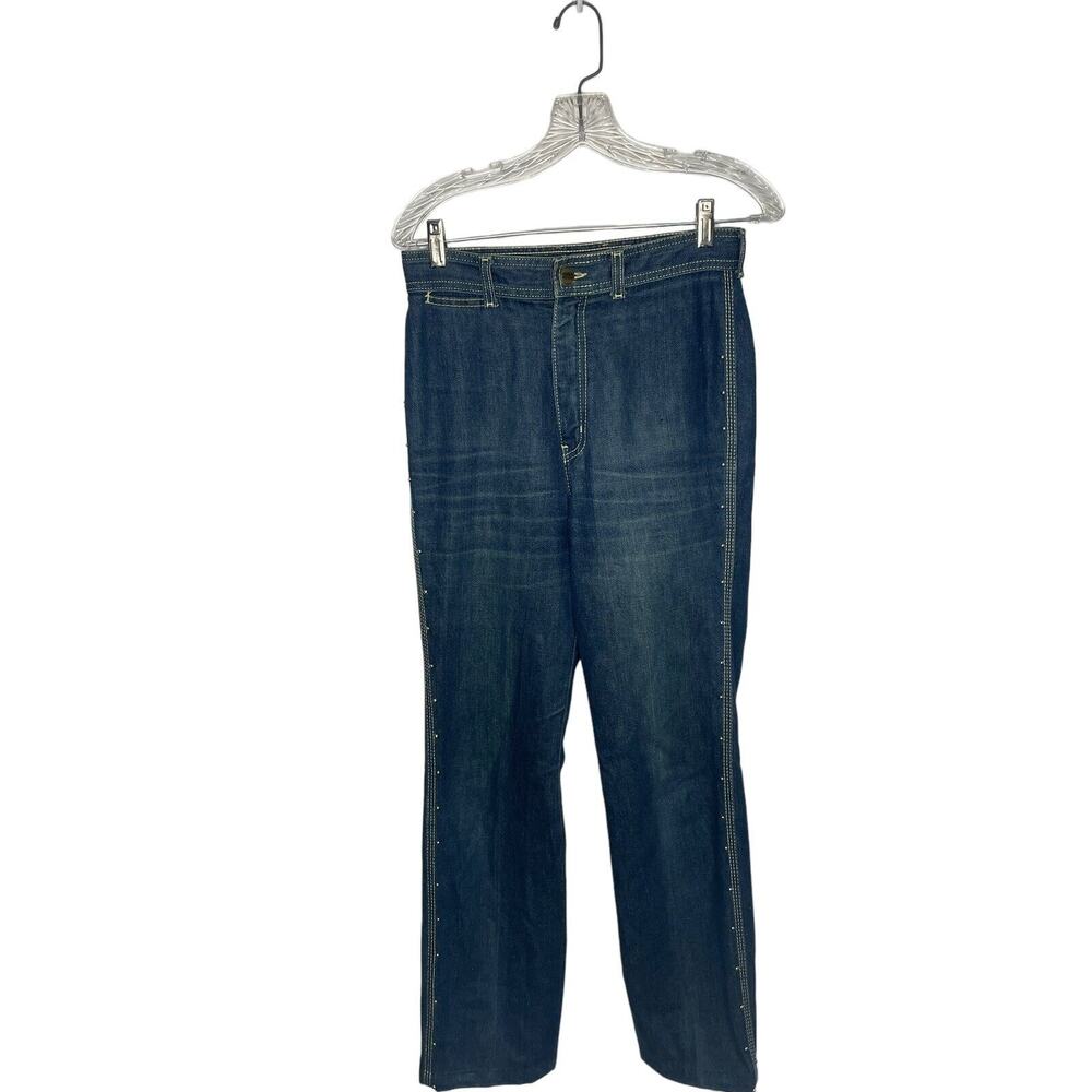 VTG Bonjour junior sz‎ 15 flare leg studded jeans 80s 70s
